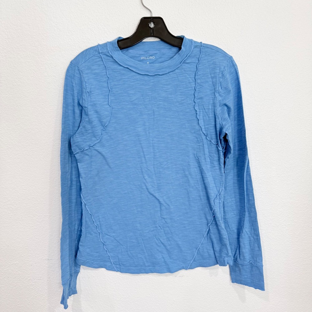 Pilcro Anthropologie Reconstructed Racer T-Shirt Long Sleeve Medium - Picture 3 of 5